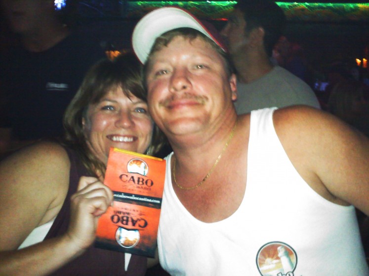 Carolyn and me having a great time at the CABO WABO
