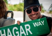 Sammy's song Andrew with the new Hagar Way street sign