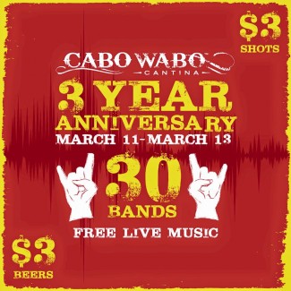 Cabo Wabo Cantina Hollywood Celebrates 3 Year Anniversary! 